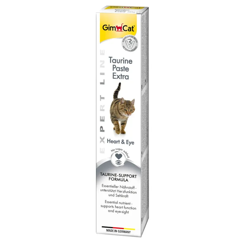 GimCat Taurine Paste Extra for cats on a white background