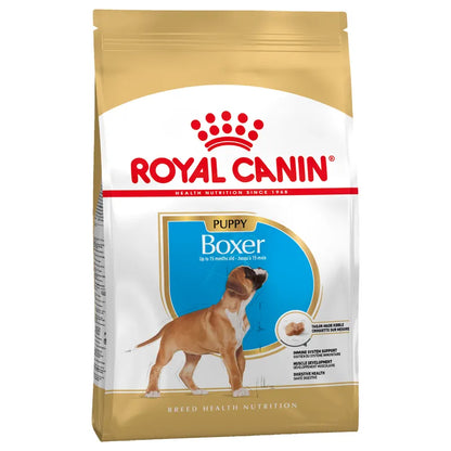 Royal Canin Puppy Boxer dog food packaging on a white background