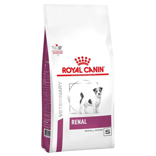 Royal Canin Veterinary Diet Renal Small Dogs food bag on a white background