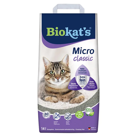 Fine grain clumping cat litter