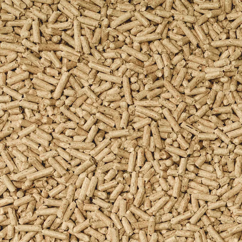 Close-up of brown cylindrical pellets