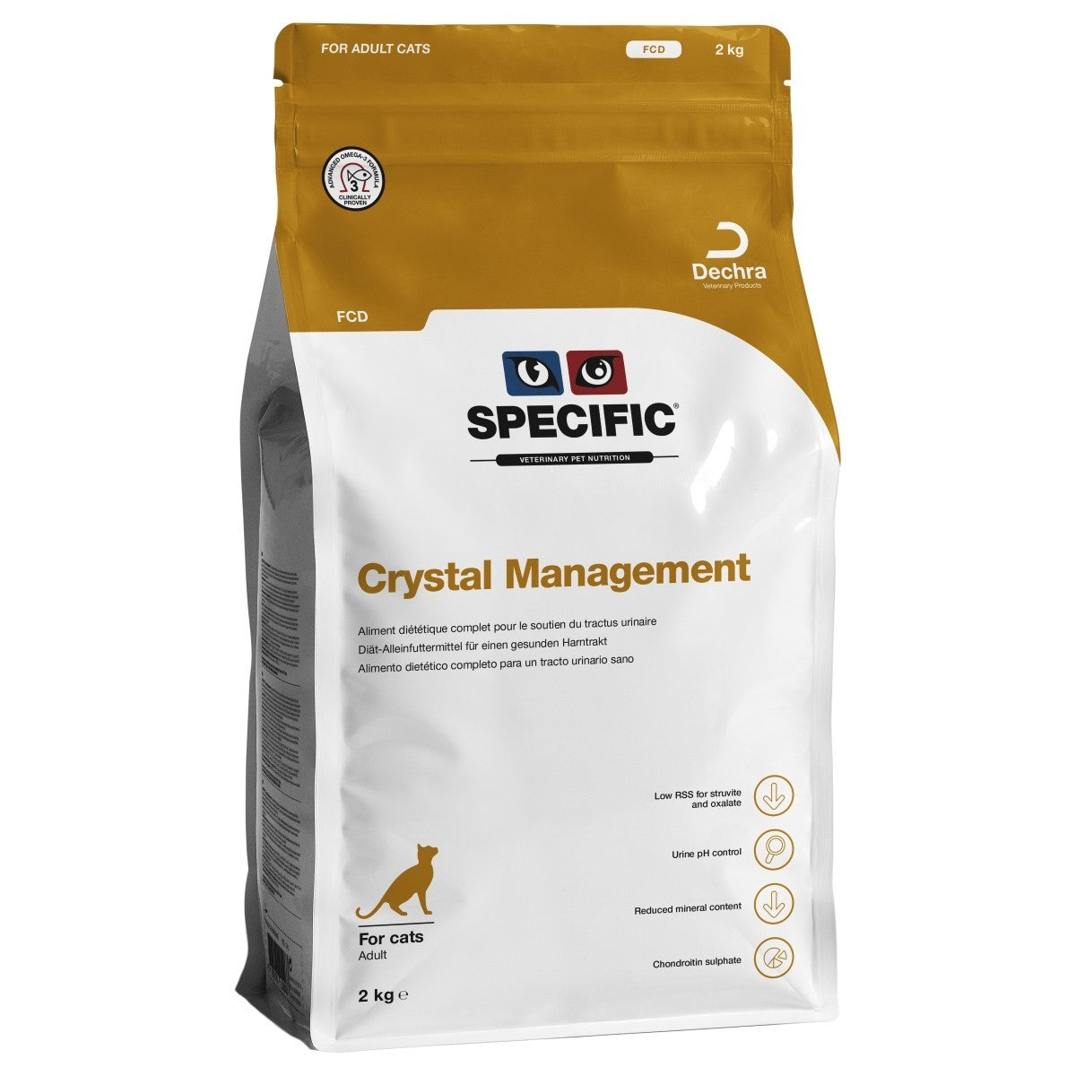 Bag of Specific Crystal Management cat food on a white background