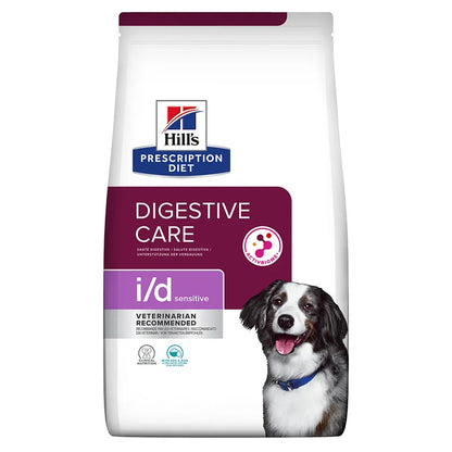 Hills Prescription Diet i/d Digestive Care dog food package on a white background