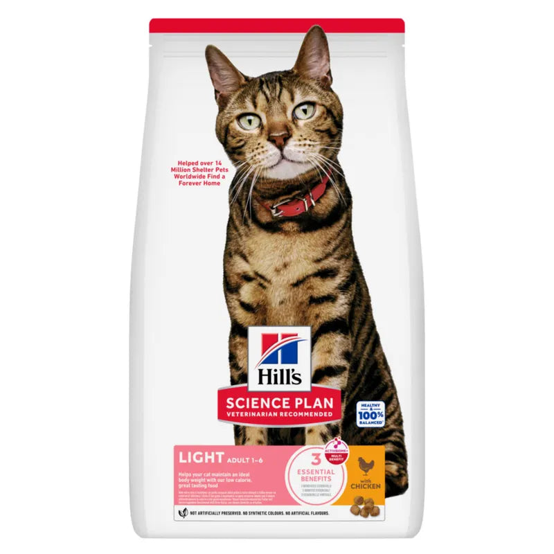 Bag of Hills Science Plan cat food with a cat on the label
