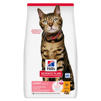 Bag of Hills Science Plan cat food with a cat on the label