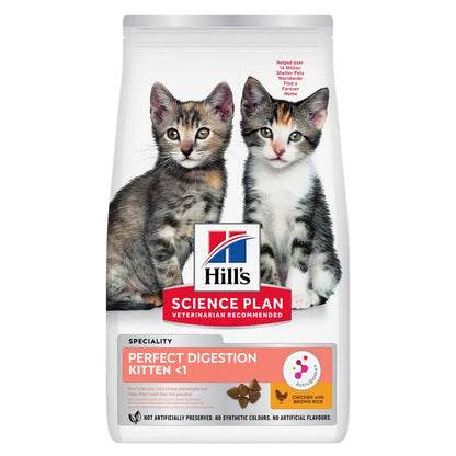 Hills Science Plan kitten food packaging with two kittens on a white background
