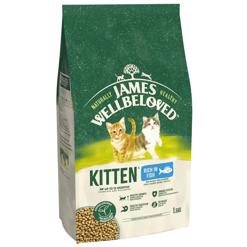James Wellbeloved kitten food packaging on a white background