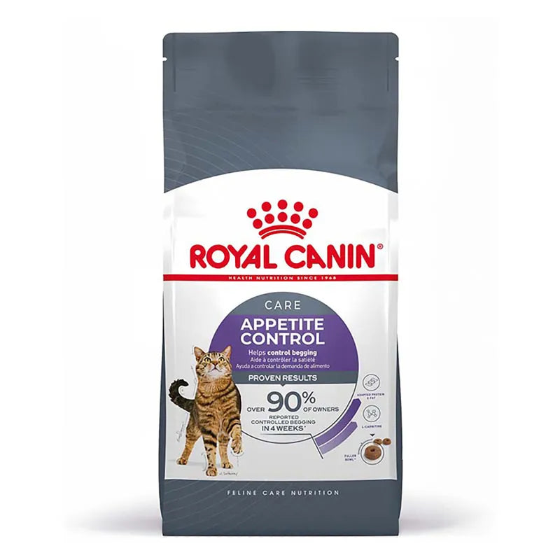 Royal Canin Appetite Control cat food package on a white background