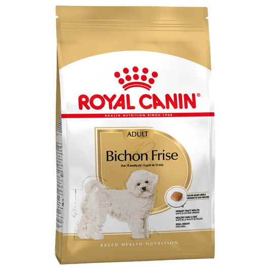 Royal Canin Bichon Frise dog food packaging on a white background