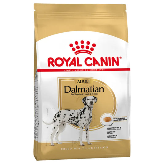 Royal Canin Dalmatian dog food packaging on a white background