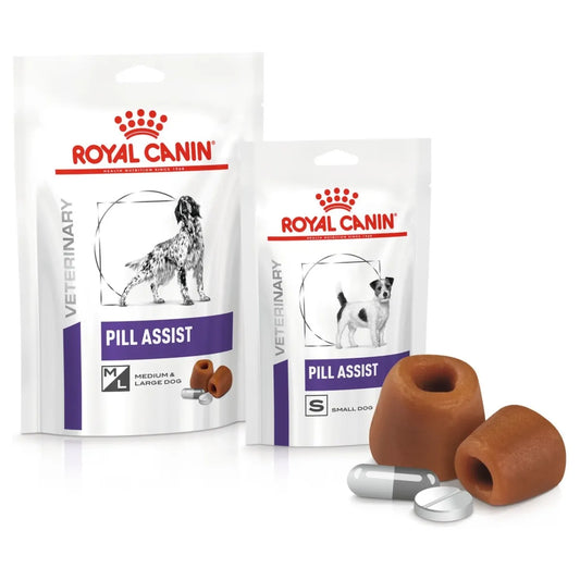 Royal Canin Pill Assist packages for dogs on a white background